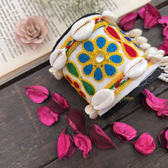 Vriksham Phulkari Bloom Cowrie Shell Cuff Bracelet-S1036