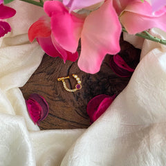 Elegant White Red AD Stone Nath / Nose pin-G13805