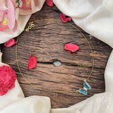 Vriksham Elegant Butterfly Pendant Invisible Chain-Sky Color-G20588