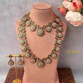 Vriksham Elegant Gold Plated Floral Coin-Red White & Green Bridal Set-G22014