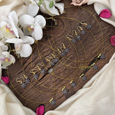 Vriksham Floral Navy Blue Stone Invisible Pendant Chain-6 pieces Set-Return Gif-RG233