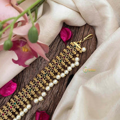 Vriksham Exquisite Mesh-Design Sheeshphool-Red Green-Pearls-G21388