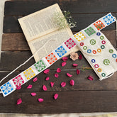 Vriksham Kutch-Inspired Mirror Embroidery Mobile Pouch-White-S1040