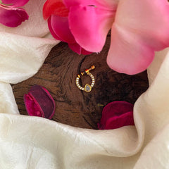 Simple White AD Stone Nath / Nose pin-Tilak-G13851