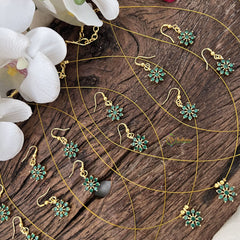 Vriksham Floral Green Stone Invisible Pendant Chain-6 pieces Set-Return Gif-RG220