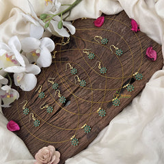 Vriksham Floral Green Stone Invisible Pendant Chain-6 pieces Set-Return Gif-RG220