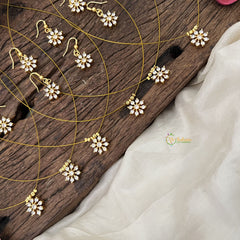 Vriksham Floral White Stone Invisible Pendant Chain-6 pieces Set-Return Gif-RG219