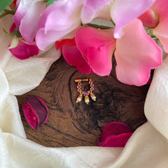 Premium Gold Alike Red Nath / Nose pin-Pearl-G13779