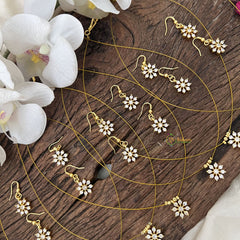 Vriksham Floral White Stone Invisible Pendant Chain-6 pieces Set-Return Gif-RG219