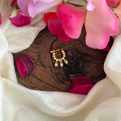 Premium Gold Alike White Nath / Nose pin-Pearl-G13781