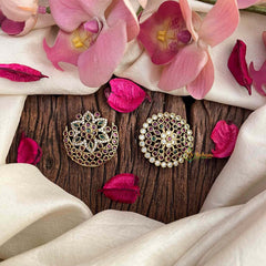 Vriksham Traditional Kemp Stone & CZ Studded Chandran & Suryan Billai-G21389