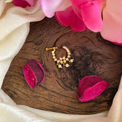 White AD Stone Nath / Nose pin-Pearl-G13797