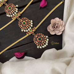 Vriksham Kemp Attgai Round Style Necklace Return Gift-Pearl-RG201