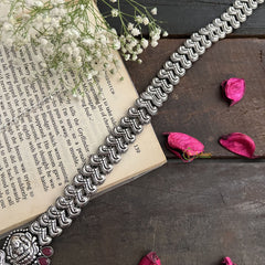 Vriksham Lakshmi Temple Elegance Silver Silver Oxidized Hipchain-S1043
