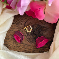 Gold Look Alike Nath / Nose pin-White Red Green-G13829