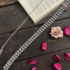 Vriksham Lakshmi Temple Elegance Silver Silver Oxidized Hipchain-S1043