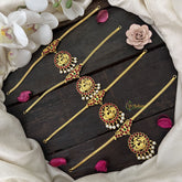 Vriksham Peacock Pendant Attgai Kemp Stone Necklace Return Gift-Pearl-RG204