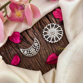 Vriksham Luxury Silver-Finish CZ Stone Hair Chandran & Suryan Billai-G21391