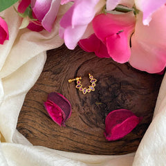 Gold Look Alike Nath / Nose pin-Red-G13830