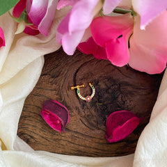 Simple Red Green White AD Stone Nath / Nose pin-G13849