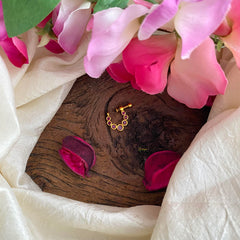 Gold Look Alike Nath / Nose pin-Red-G13775