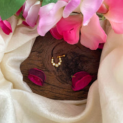 Gold Look Alike Nath / Nose pin-White-G13776