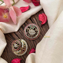 Vriksham Classic Peacock & Floral Motif Stone Chandran & Suryan Billai-G21396