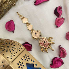 Vriksham Peacock Floral 1 gm Gold Maang Tikka-G17097