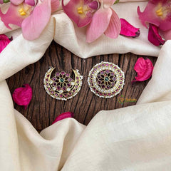 Vriksham Royal Pearl-Bordered Leaf & Floral Motif Stone Chandran & Suryan Billai-G21397