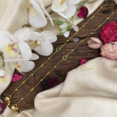 Vriksham Reversable Bridal Anklets-Blue Green-G15941