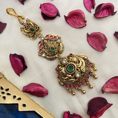 Vriksham Dual Peacock 1 gm Gold Maang Tikka-G17092