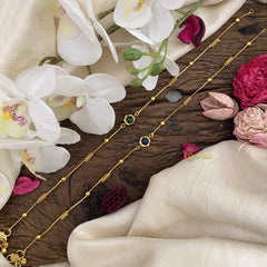 Vriksham Reversable Bridal Anklets-Blue Green-G15941