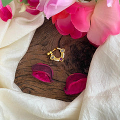 Unique Red White AD Stone Nath / Nose pin-Oval-G14004