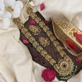 Premium AD Stone Pendant Haram-Green bead 2-G5313