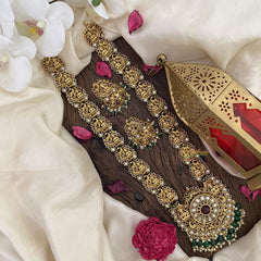 Premium AD Stone Pendant Haram-Green bead 2-G5313