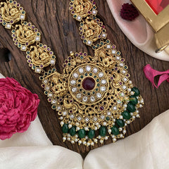 Premium AD Stone Pendant Haram-Green bead 2-G5313