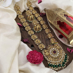 Premium AD Stone Pendant Haram-Green bead 2-G5313