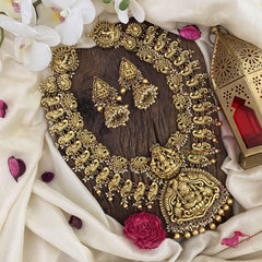 Premium Layered Lakshmi Haram with Mugappu-Gold Bead-G5326