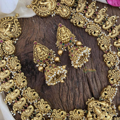 Premium Layered Lakshmi Haram with Mugappu-Gold Bead-G5326
