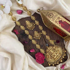 Gold Look Alike Lakshmi Pendant Haram-G8741