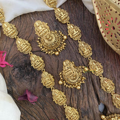 Gold Look Alike Lakshmi Pendant Haram-G8741