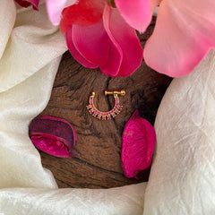 Stylish Red AD Stone Nath / Nose pin-G13973