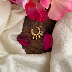 Gold Look Alike Red White AD Stone Nath / Nose pin-G13996