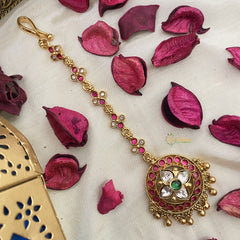 Vriksham Exquisite Floral 1 gm Gold Maang Tikka-G17096