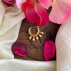 Gold Look Alike Red Green AD Stone Nath / Nose pin-G13995