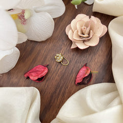 Vriksham Elegant AD Stone Nath/Nose pin-White-G17349