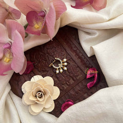 Vriksham Square Style Press Naths/Nose Pin-White-Pearls Motif-G20718