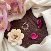 Vriksham Peacock & Dot Style Press Naths/Nose Pin-Red-G20701