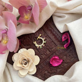 Vriksham Peacock & Dot Style Press Naths/Nose Pin-White Red & Green-G20700