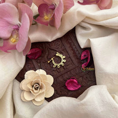 Vriksham Peacock & Dot Style Press Naths/Nose Pin-Red White-G20702